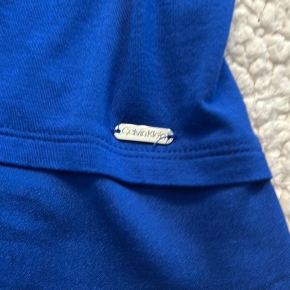 Calvin Klein Blue Asymmetrical Sleeveless Muscle Tee - Picture 4 of 5